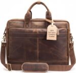 Leather Messenger Bag for Men - Laptop Case, Office Briefcase, Computer Satchel for Laptops