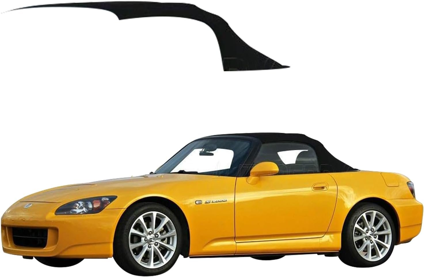 61402Rn7l3L._AC_SL1500_.jpg Sierra Auto Tops Replacement Convertible Top with Heated Glass Window, fits Honda S2000 2002-2009, Premium Canvas Cloth, Black - Image 1