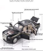 Toy car Model 1/18 for Rolls Royce Phantom Alloy Luxy Car Model Diecast Toy Collection Sound Light Kids Gift (Color : Black) - Image 6