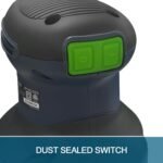 ZEITE Random Orbital Sander Tool, Electric Palm Sander, 3.0 Amp Wood Sanding Machine, Variable Speed 5000-12000 OPM, Cyclonic Dust Box, Vacuum Adapter, 12Pcs 5" Sandpapers for Sanding and Polishing - Image 4