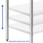 GRIDMANN Stainless Steel Kitchen Prep Table 72 x 30 Inches with Backsplash & Under Shelf, NSF Commercial Work Table for Restaurant and Home - Image 7