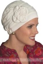 Cardani® Hand Made Flower Pin - Hat Accessory in Bamboo - Image 3