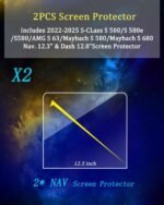 Screen Protector【2PCS】For Mercedes S Class Screen Protector 2022-2025 2026 S 580/S 580e/S500/AMG S 63/Maybach S 580/Maybach S 680 Nav.12.3 Inch Tempered Glass Film for 2025 2026 Mercedes S-Class - Image 2