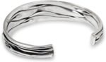 NOVICA No Stone .925 Sterling Silver Cuff Bracelet 'Narrow River' - Image 3