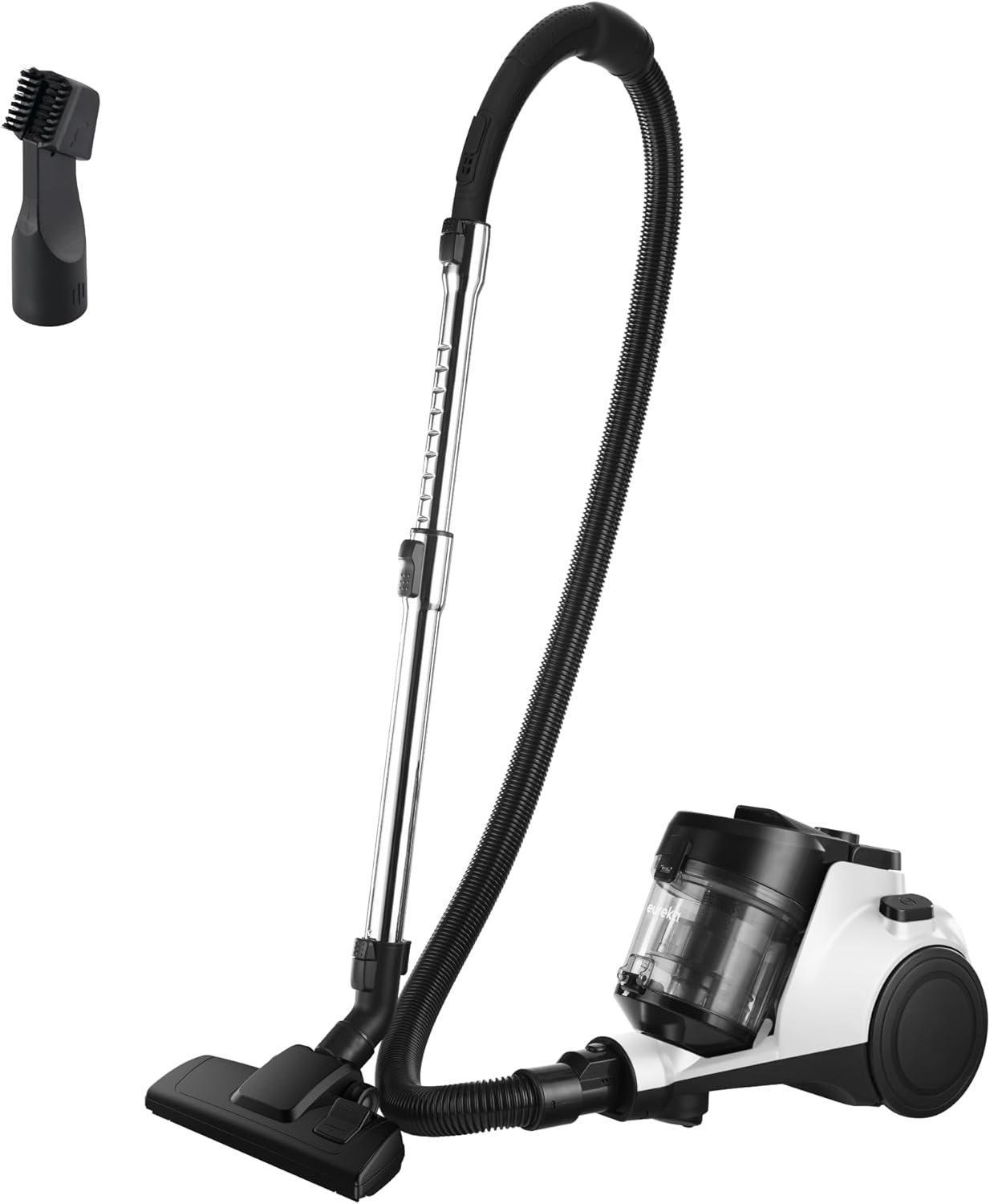 61BPiXNnlWL._AC_SL1500_.jpg Eureka Bagless Canister Vacuum Cleaner, 1100W High Power Vacuum Cleaner for Carpets and Hard Floors HEPA Filter Extension Tube 2-in-1 Crevice Tool Floor Nozzle, NEN121WH - Image 1