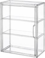 3 Tiers Clear Display Case for Figures, Acrylic Storage Organizers Box with Magnetic Door, Wall-Mounted Dustproof Showcase for Collectibles Action Figure
