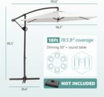 SUNBURY 9FT/10FT Patio Umbrella w Easy Tilt Adjustment, Round Offset Hanging Patio Umbrella w 360 Rotation, Cantilever Patio Umbrellas Polyester Shade for Backyard, Poolside, Lawn, Courtyard, Deck - Image 2