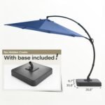 LAUSAINT HOME Outdoor Patio Umbrella with Base included, 11 FT Deluxe Curvy Cantilever Umbrella Offset Hanging umbrella with 360° Rotation for Market, Pool, Garden, Backyard, Deck (Navy Blue, 11 FT) - Image 3