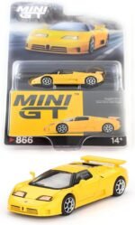 Diecast Model Car Compatible for Mini GT 1:64 Bugatti EB110 Super Sport Giallo Bugatti Limited Edition Die-Cast Collectibles MGT00866