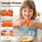 2026 New Egg Shell Opener, Stainless Steel Egg Cracker Tool, Multifunctional Eggs Separator for Raw and Hard Boiled Eggs Peeler Shell Remover, Kitchen Gadget (Orange 2pcs) - Image 3