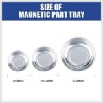 HORUSDY Magnetic Tray | 3-Piece | Round Magnetic Parts Tray | 3 Inch 4 Inch 6 Inch Magnetic Tray for Mechanic's | Stainless Steel - Image 3