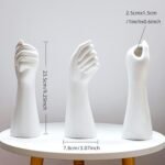 Modern Hand Shaped Decorative Vase,9.25''H Ceramic Body Vase, Art Small Flower Vase for Coffee Table Decor,Vases for Flowers,Shelf Living Room Home Farmhouse Table Decor - Image 3