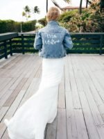 Custom Wedding Jackets for Bride, Customized Denim Bridal Jacket with Pearls Future Mrs, Personalized Jean Jacket for Women Trendy - Image 3