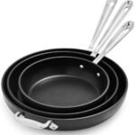 All-Clad Black Nonstick 12-Inch Skillets Set of 3, 834, 1034, 1234