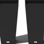 Veradek V-Resin Indoor/Outdoor Taper Planter, Set of 2 (30 inch, Black)