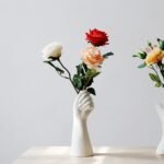 Modern Hand Shaped Decorative Vase,9.25''H Ceramic Body Vase, Art Small Flower Vase for Coffee Table Decor,Vases for Flowers,Shelf Living Room Home Farmhouse Table Decor - Image 7