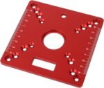 Aluminium Router Table Insert Plate,Mini Square Woodworking Benches Router Flip Plate,Multifunctional Trimming Engraving Table,055Red - Image 6