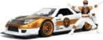 Jada Toys Power Rangers 1:24 2002 Honda NSX Type-R Japan Spec Die-cast Car with 2.75" White Ranger Figure, Toys for Kids and Adults
