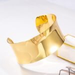 Dankadi Women 925 Sterling Silver Curved Bangle 30MM Wide Grooved Cuff Bangle Shiny Punk Open Bracelet Adjustable Plated 24k Gold/Rose Gold Jewelry Gift - Image 5