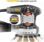 Jellas 5-Inch Random Orbital Sander with 18Pcs Sandpapers, 13000RPM 6 Variable Speed Sander Machine, High Performance Dust Collection System for Woodworking, 2.5A, Dust Collection Bag Include - OS280 - Image 2
