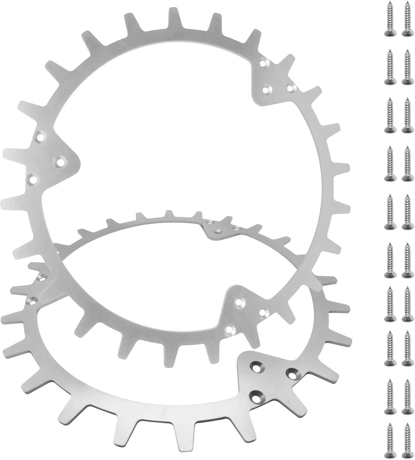 61QTXFXFDBL._AC_SL1500_.jpg 2Pcs Stainless Steel Robotic Lawnmower Spikes with 12pcs Screws for Husqvarna Automower 330/420/430X/435X/440/450X/435X AWD/550, Traction Improvement for Robot Lawnmower Wheel Size 252mm - Image 1