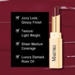 MAKI YIKA Moisture Dark Brown Lipstick for Women Hydrate Tinted Lip Balm for Dry Cracked Lips Dark Burgundy Glossy Lip Color Juicy Finish, MA071 Maduro Brown - Image 4