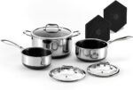 HexClad Hybrid Nonstick 14-Piece Cookware Set, 8", 10", and 12" Pans with Lids, 2, 3, and 8Qt Pots with Lids, and 2 Silicone Trivets, Stay-Cool Handles, Dishwasher and Oven-Safe, Induction Ready - Image 3
