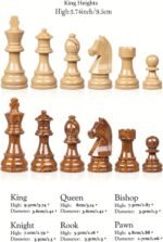 20" Extra Large Folding Chess Set - Walnut Wood Board & Weighted PVC Pieces - Portable Tournament Game for Adults, Travel, Gifts (Perfect for Beginners & Adults) - Image 4