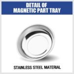 HORUSDY Magnetic Tray | 3-Piece | Round Magnetic Parts Tray | 3 Inch 4 Inch 6 Inch Magnetic Tray for Mechanic's | Stainless Steel - Image 4