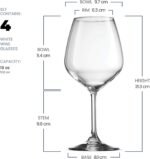 Bormioli Rocco 18oz Red Wine Glasses, Crystal Clear Star Glass, Laser Cut Rim For Wine Tasting, Elegant Party Drinking Glassware, Restaurant Quality (Set of 4) - Image 10