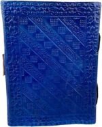 Leather Journal with Unlined Pages - Turquoise Blue Stone Leather Bound Writing Journal for Women & Men medieval Gemstone Studded Handmade Notebook Office Poetry Sketch Book Handcraft Paper Stone - Image 4