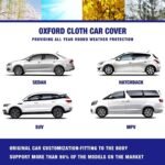 generic Full car cover suitable Compatible with Rolls Royce Ghost 2009-2014,all-weather car cover, sun protection, rain protection, dust protection, wind protection (Black Orange) - Image 8