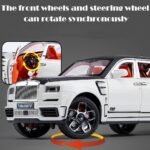 Toy Car Model Rolls-Royce Cullinan 1/24 White Alloy Collectibles Die-cast Vehicles with Sound and Light - Image 4