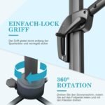 HOTIME10x10ft Large Cantilever Patio Umbrellas - Upgrade and Intensify - with 360 Rotation and 5 Angles Adjustment - Aluminum Offset Pool Umbrella Square Outdoor Umbrella for Patio Garden Deck Pool, Dark Blue - Image 8