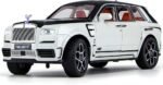 Toy Car Model Rolls-Royce Cullinan 1/24 White Alloy Collectibles Die-cast Vehicles with Sound and Light