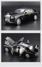 Toy car Model 1/18 for Rolls Royce Phantom Alloy Luxy Car Model Diecast Toy Collection Sound Light Kids Gift (Color : Black) - Image 7