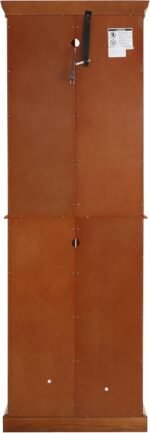 Lighted Curio Cabinet Wooden Display Cabinet with Adjustable Tempered Glass Shelves Vintage Accent Storage Cabinet with Mirrored Back & Tempered Glass Doors, Walnut - Image 7