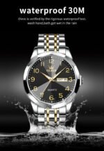 OLEVS Watch for Men Simple Business Dress Analog Stainless Steel Waterproof Luminous Date Easy Read Men Wrsit Watch - Image 4