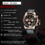 Pagani Design Men's Quartz Watch Simple Style High Precision Chronograph Waterproof Ceramic Bezel Stainless Steel Chain - Image 7
