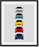 Custom Car Posters Handmade Poster compatible with Acura Integra Evolution Generations and Print of Acura Integra - Multi, 8x10 Satin Print (Unframed)