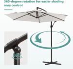 SUNBURY 9FT/10FT Patio Umbrella w Easy Tilt Adjustment, Round Offset Hanging Patio Umbrella w 360 Rotation, Cantilever Patio Umbrellas Polyester Shade for Backyard, Poolside, Lawn, Courtyard, Deck - Image 5