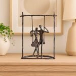 Handcrafted Romantic Decorative Couple Statue, Antique Bronze Cast Iron Love Sculpture Decor, Metal Figurines as Best Valentines Wedding Anniversary Couples Gift for Wife Parents Husband Her Women - Image 8