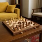 20" Extra Large Folding Chess Set - Walnut Wood Board & Weighted PVC Pieces - Portable Tournament Game for Adults, Travel, Gifts (Perfect for Beginners & Adults) - Image 8