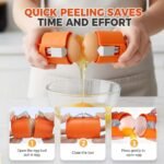 2026 New Egg Shell Opener, Stainless Steel Egg Cracker Tool, Multifunctional Eggs Separator for Raw and Hard Boiled Eggs Peeler Shell Remover, Kitchen Gadget (Orange 2pcs) - Image 5