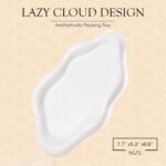 Ceramic Jewelry Tray Trinket Dish, Decorative Cloud Vanity Key Tray for Women, Ring Holder Dish, Cute Jewelry Plate Bowl Room Decor Aesthetic, White, Medium - Image 2