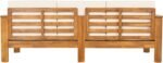 Christopher Knight Home Havets 3 Pieces Outdoor Acacia Furniture Set, Slat Panel Couch, Spacious Seating Armchair, 6" Thick Cushions Sofa and Coffee Table Set for Backyard Garden Balcony, Teak+Beige - Image 10