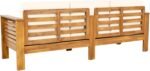 Christopher Knight Home Havets 3 Pieces Outdoor Acacia Furniture Set, Slat Panel Couch, Spacious Seating Armchair, 6" Thick Cushions Sofa and Coffee Table Set for Backyard Garden Balcony, Teak+Beige - Image 13