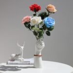 Modern Hand Shaped Decorative Vase,9.25''H Ceramic Body Vase, Art Small Flower Vase for Coffee Table Decor,Vases for Flowers,Shelf Living Room Home Farmhouse Table Decor - Image 5