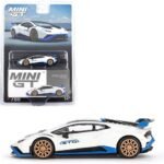1:64 Diecast Model Car Compatible for Lamborghini Huracan STO Bianco Asopo Limited Edition Mini GT MGT00788
