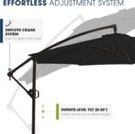 wikiwiki 10ft Patio Umbrellas Offset Outdoor Umbrella Cantilever Hanging Umbrellas w/Infinite Tilt, Fade Resistant Waterproof RECYCLED FABRIC Canopy & Cross Base, for Yard, Garden & Deck, Carbon - Image 5